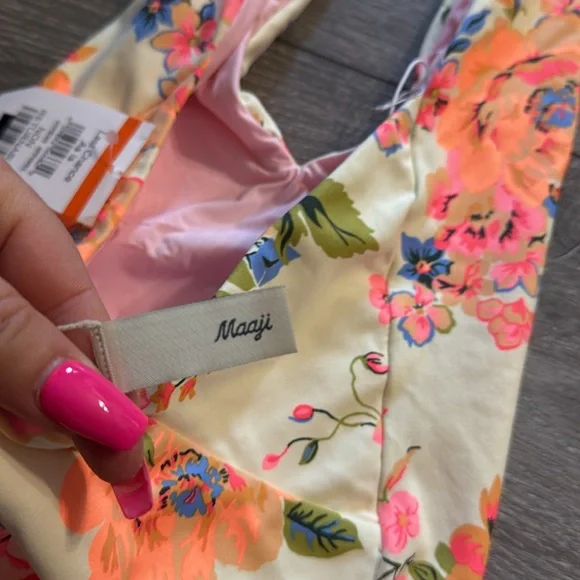 NWT Maaji Floral Halter One-Piece Swimsuit - Picture 7 of 8